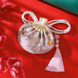 玩控  中国风香包古风香囊香袋空袋子汉服装饰随身挂件端午节礼物香包 浅粉色（空袋）