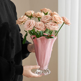 范爷家法式糖果色花瓶高级感摆件客厅网红玻璃花器餐桌水养插花艺术装饰