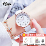 迪士尼（Disney）新年礼物手表女款初高中学生考试专用2025新款机械静音防水石英表 金典简约白
