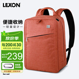 乐上（LEXON）双肩包14英寸简约背包商务出差通勤书包男电脑包抗菌内里橘色