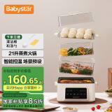 BabyStar 蒸锅电蒸锅蒸箱家用火锅电火锅家用多功能分体式单人量蒸煮一体三层四层透明可视 21L 共4层 4升火锅+17升蒸锅