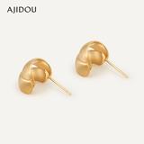 阿吉豆小金豆耳钉 轻奢高级感耳扣小众耳环欧美风新年礼物 金色