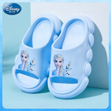 迪士尼童鞋夏季浴室凉拖鞋女童爱莎公主户外防滑一字拖F1361 蓝色 