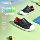 Skechers斯凯奇儿童洞洞鞋夏季凉鞋男女童涉水溯溪鞋防滑沙滩拖鞋91995L 男童/黑色/红色/BKRD 27.5