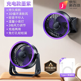 小米宝宝新款空气循环扇桌面风扇可充电风扇办公室学生宿舍已接入米家APP 墨紫【充插两用】3D循环风+可挂可立 免打孔+超长续航