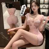 曼烟情趣内衣用品深v透明包臀裙羞耻开裆免脱丁字裤约会战衣 0100
