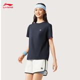 李宁短袖T恤女子百搭舒适透气都市通勤圆领运动上衣AHSV286