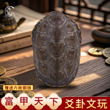 逸吉祥真龟甲龟壳文玩六爻摇工具铜钱算挂古币手把件赠6铜钱