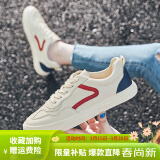 ZHR小白鞋女平底休闲鞋女韩版港风女鞋原宿网红板鞋INS舒适透气百搭 米蓝色 37