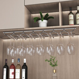 玖都龙 不锈钢红酒杯架子悬挂倒挂架高脚杯架葡萄酒杯架吊杯架倒挂家用 杯架-【22cm七排】