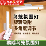OSKV鹦鹉鸟笼氛围照明灯笼内装饰小夜灯免布线夜灯防炸笼鸟笼鸟类用品 28cm可旋转【三色温+无极调光】