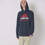 阿迪达斯 （adidas）卫衣男秋季跑步运动保暖防风连帽卫衣 深蓝/红小logo XL 