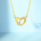 COISE黄金项链女18k彩金项链爱心形吊坠ins锁骨链一套生日礼物送女友 18k金锁骨链女一套-顺丰发送证书