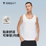 拇指白小T男士背心春夏纯棉内穿男生打底汗衫运动健身无袖内搭  白色 L 