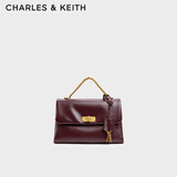 CHARLES&KEITH中号kerry邮差包单肩包斜挎包包女包生日礼物CK2-80782515 Mulberry Plum紫红色 中包