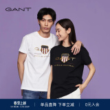 GANT 甘特男女同款情侣款经典休闲学院风圆领短袖T恤|2003099 5黑色 M