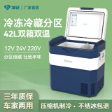 冰记车载冰箱车家两用42升小型冷冻货车12V24V220V压缩机户外家居用品