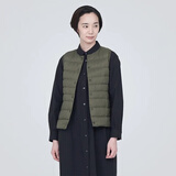 无印良品（MUJI）女式 轻量羽绒便携式背心女款马甲马夹秋冬保暖外搭羽绒内胆 烟熏绿色 M (160/84A)