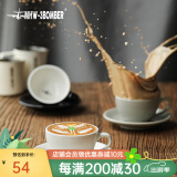 MHW-3BOMBER轰炸机咖啡拿铁杯 咖啡杯 咖啡厅家用 拉花杯 简约陶瓷杯碟 防烫 【加厚杯口】拿铁杯-静谧黑280ML