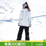 DOOK SNOW 新款滑雪服女套装韩版单板双板防风防水保暖夹棉滑雪装备 808白色+605黑色（牧途雪） S