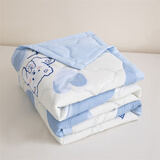 雅鹿空调被夏凉被可机水洗夏季单双人2025新款夏天学生宿舍薄被子被芯 爱心蓝 150*200cm