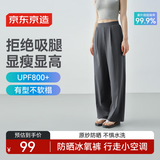 京东京造休闲裤女防晒裤女夏季高腰透气凉感户外防紫外线UPF800  灰色 XS