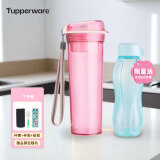 特百惠（Tupperware）600ml水杯晶彩MAX茶韵杯带茶隔大容量水壶学生运动办公茶杯 梦幻粉 600ml