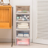 天马抽屉收纳盒抽屉式收纳箱宿舍衣柜杂物整理箱Fits组合式抽屉柜 F316【31.6*41*17.2cm】卡其色 1个装