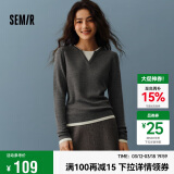 森马（Semir）森马毛衣女短款假两件含羊毛针织衫24冬新款保暖内搭109724107015