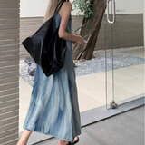 铂呐苓吊带连衣裙女2025新款夏宽松慵懒风法式旅游海边度假沙滩长裙子 法式扎染吊带连衣裙 M （建议100-125斤）