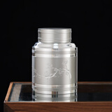 斑锡·龙手刻四君子锡罐手工纯锡茶叶罐中大号装密封储茶罐个旧锡器茶罐 小号手刻四君子*梅 280ml