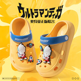 猪爸爸儿童洞洞鞋男童夏季家居室内防滑奥特曼中大童沙滩外穿凉拖鞋黄17