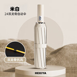 小米之家同款全自动雨伞大号加固加厚双人晴雨两用伞折叠抗风遮阳伞 24骨《米白》