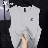 特步背心男款速干衣无袖t恤夏季新款透气坎肩大码跑步健身运动背心男 皎月灰/宽肩速干 M /170