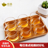 恒福 茶具手工吹制耐热玻璃杯带柄 玻璃茶杯咖啡杯单杯组合品茗杯子 带柄玻璃小品杯（6个）