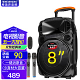 TEMEISHENG 特美声TC-105户外K歌音响重低音12吋大功率便携拉杆ktv音响专业ktv音响套装ktv音响家用广场操场 8吋重低音+双话筒+遥控器