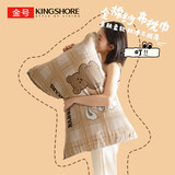 金号纯棉枕巾 全棉四层纱布双人透气吸汗枕头巾50*80cm 小兔熊 一只装