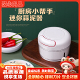 聚心尚品 厨房拉蒜器手动多功能料理机蒜泥压蒜器绞菜机蔬菜料理器 拉绳式丨白色【170ML】 1个