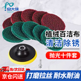 安大侠 电动百洁布抛光打磨神器清洁头刷地板瓷砖厨房金属除锈海绵电钻刷 10件套