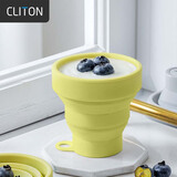 CLITON折叠水杯便携式硅胶洗漱杯户外旅行出差备神器压缩漱口牙杯豆绿色