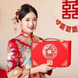 酷依宝彩礼盒结婚彩礼金箱10万订婚装钱盒子现金聘礼提亲定亲红色手提箱