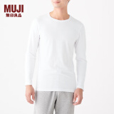 无印良品 MUJI 男式 使用了棉的冬季内衣圆领长袖T恤 69AA452打底衫打底衣 白色 L