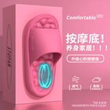 惠夫人拖鞋女夏季室内家居用家用浴室洗澡防滑软底外穿静音情侣凉拖鞋女 按摩拖 玫红 38-39 (适合37-38码穿)