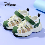 迪士尼（Disney）儿童凉鞋男女童户外夏季凉拖鞋中小童透气沙滩鞋 军绿/米色  30