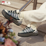 FILA 斐乐官方女鞋CARROT摩登板鞋萝卜鞋休闲厚底鞋子女 香草冰白/骏马黑 F12W511208FVB 37.5