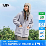 森马外套女仿羊羔毛摇粒绒双面穿连帽重磅夹克24新款109724108002
