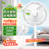 美的你电风扇家用超静音新款落地扇台式宿舍电扇制冷空调大风力 升级机械款按钮 手动摇头10倍超强冷风