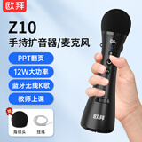 欧拜Z10手持麦扩音器小蜜蜂教师上课专用话筒翻页蓝牙无线麦克风导游K歌演讲话筒音响一体经典黑