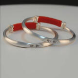 蛇宝宝银手镯儿童手镯实心纯银9999足银镯子龙婴儿满月周岁礼物 平安喜乐一对