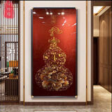 满绣园百福平安图苏绣成品挂画新中式玄关高端刺绣装饰画红色喜庆织锦绣 高密度实木胡桃木色圆角牡丹 155*70